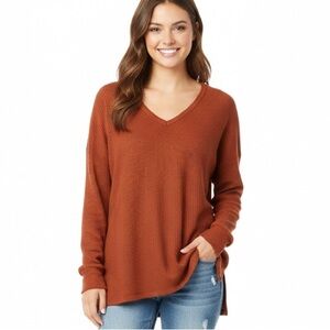 American Eagle Outfitters Rust V-Neck Top